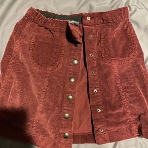 Maroon brandy Melville button up skirt